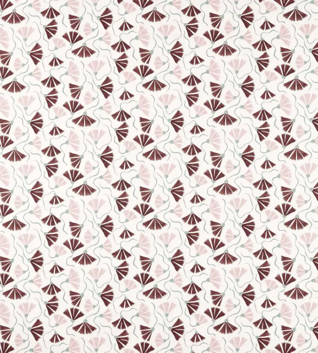 Fringed Poppy Print Fabric - Dusk Pink Chestnut by red botanical printed fabric from Scion