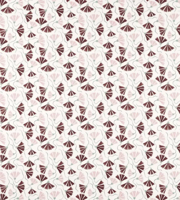 Fringed Poppy Print Fabric - Dusk Pink Chestnut by red botanical printed fabric from Scion