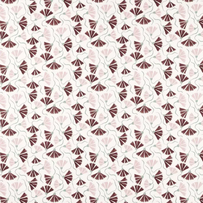 Fringed Poppy Print Fabric - Dusk Pink Chestnut swatch