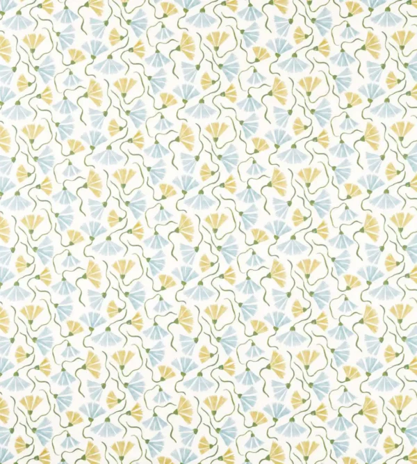 yellow botanical printed fabric from Scion