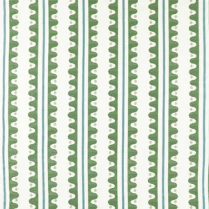green striped embroideried fabric from Scion