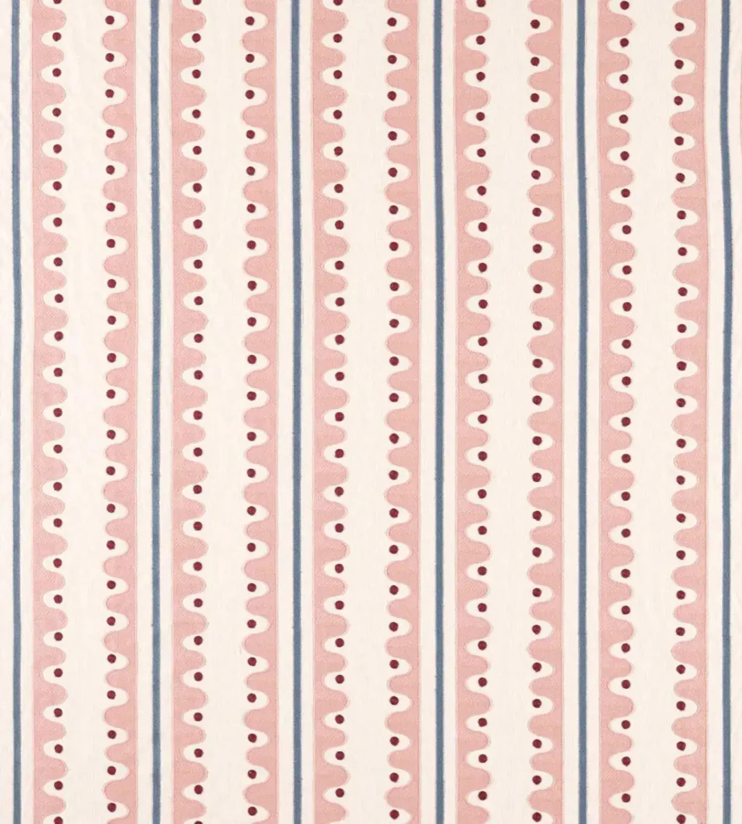 Oakham Embroidery Fabric - Dusk Pink by pink striped embroideried fabric from Scion