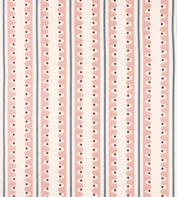 Oakham Embroidery Fabric - Dusk Pink by pink striped embroideried fabric from Scion