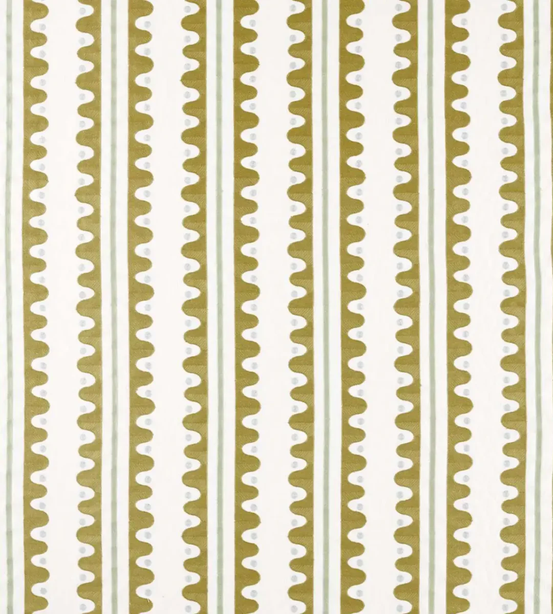 Oakham Embroidery Fabric - Wheat by green striped embroideried fabric from Scion