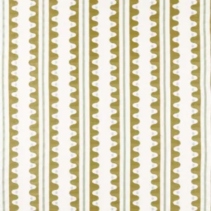 green striped embroideried fabric from Scion