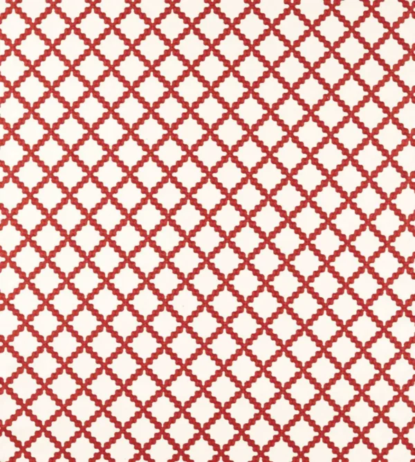 Swithland Embroidery Fabric - Ladybird Red by red geometric embroideried fabric from Scion