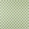 green geometric embroideried fabric from Scion