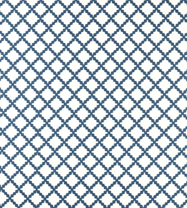 Swithland Embroidery Fabric - Midnight by blue geometric embroideried fabric from Scion