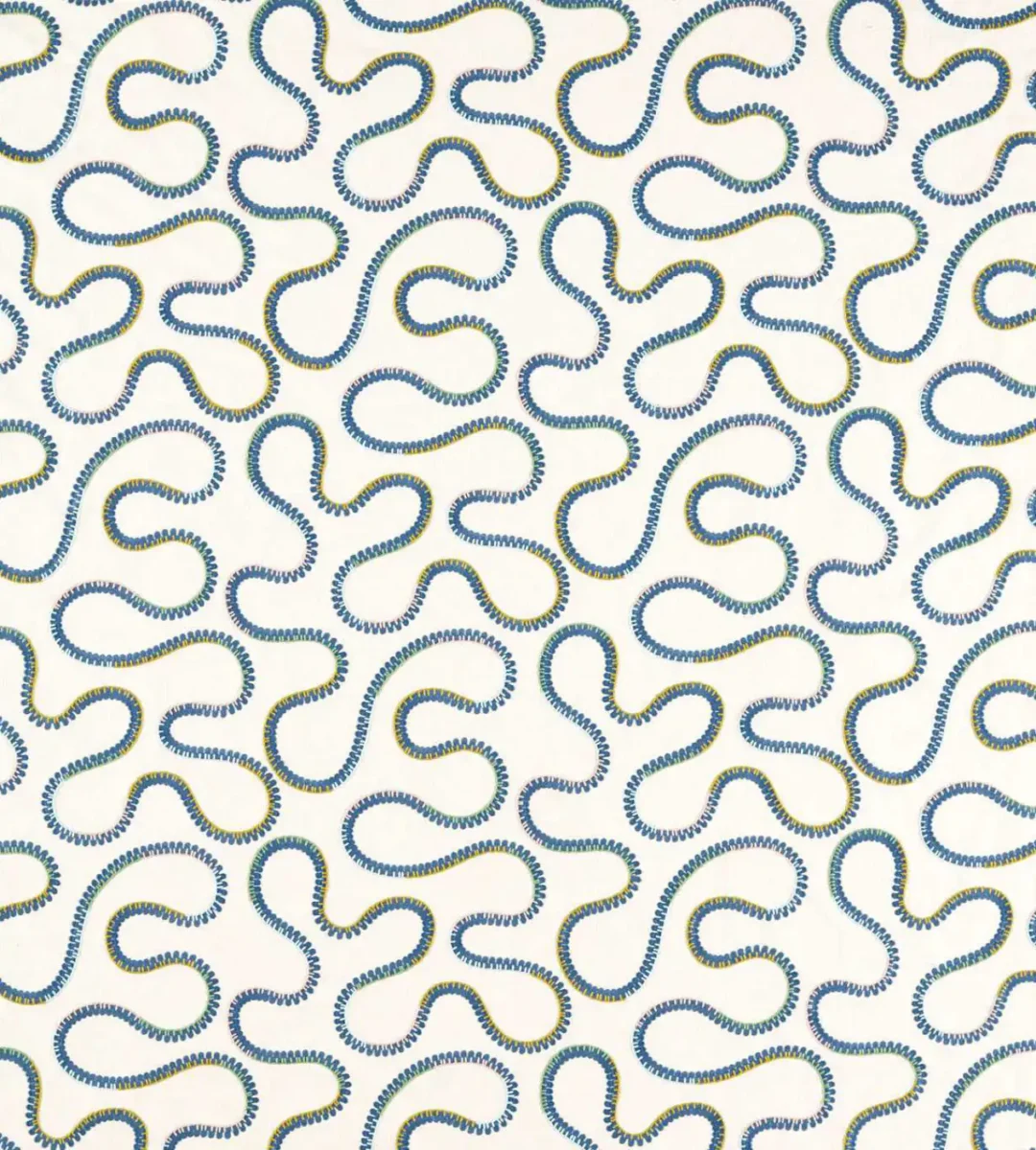 blue misc embroideried fabric from Scion