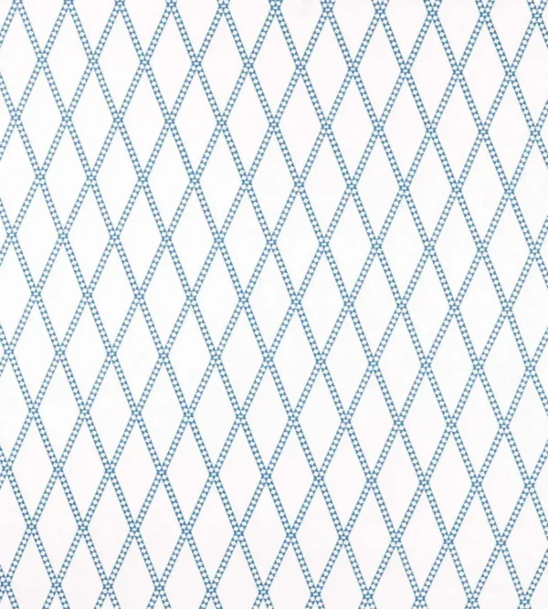 Hayloft Embroidery Fabric - Denim by blue geometric embroideried fabric from Scion