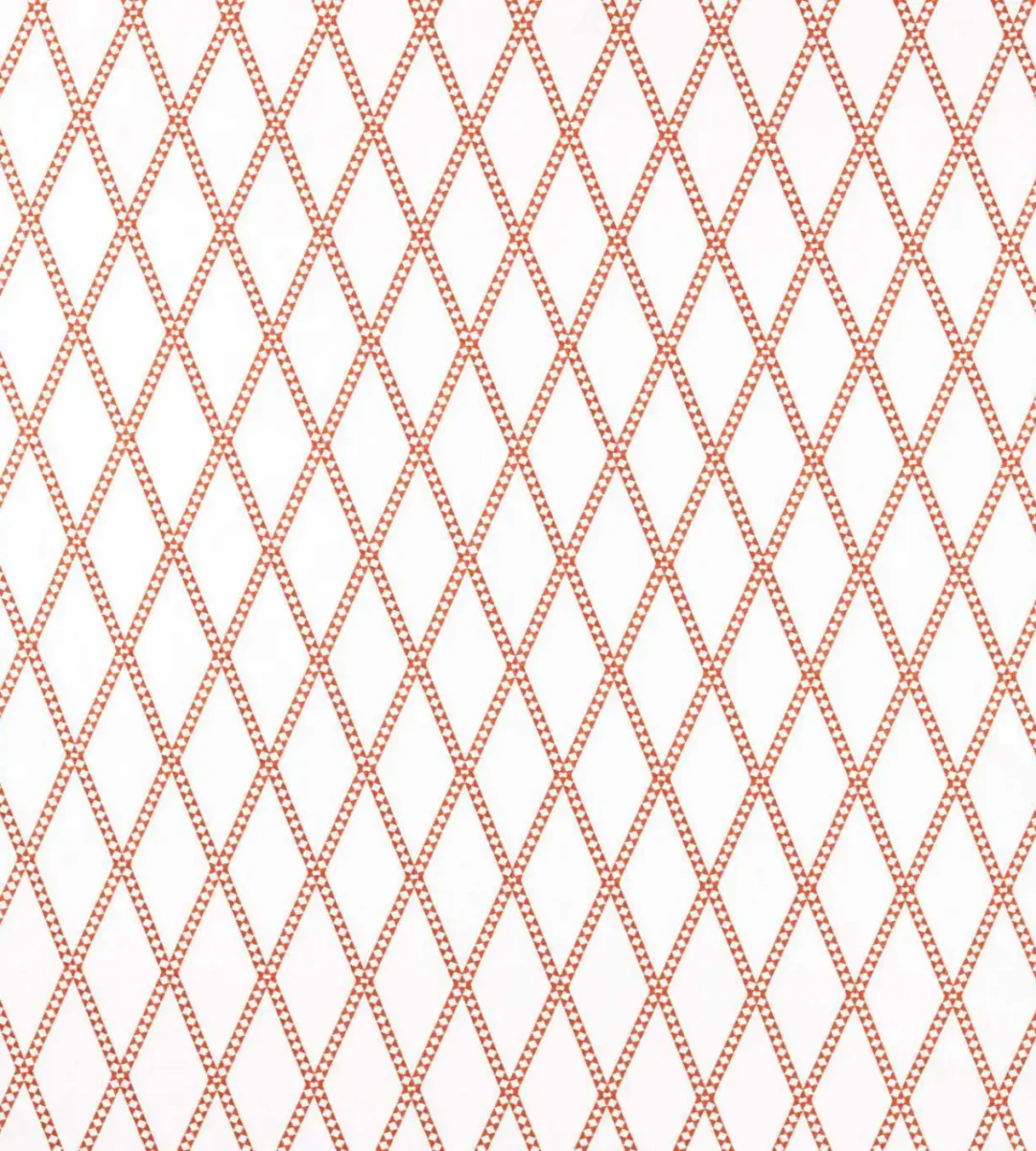 red geometric embroideried fabric from Scion