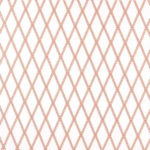 red geometric embroideried fabric from Scion