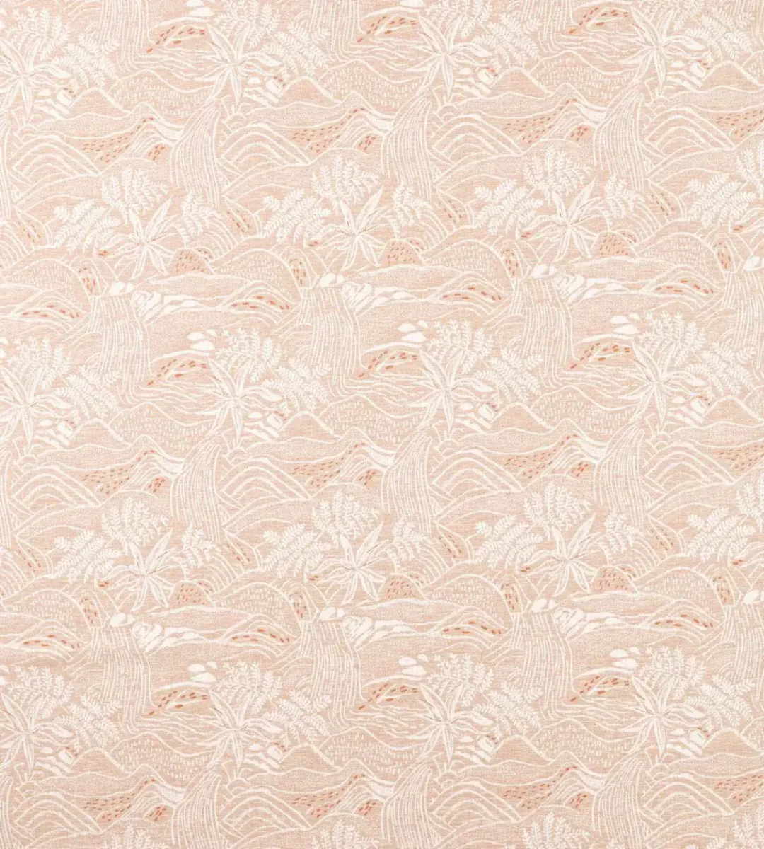 orange botanical woven fabric from Scion