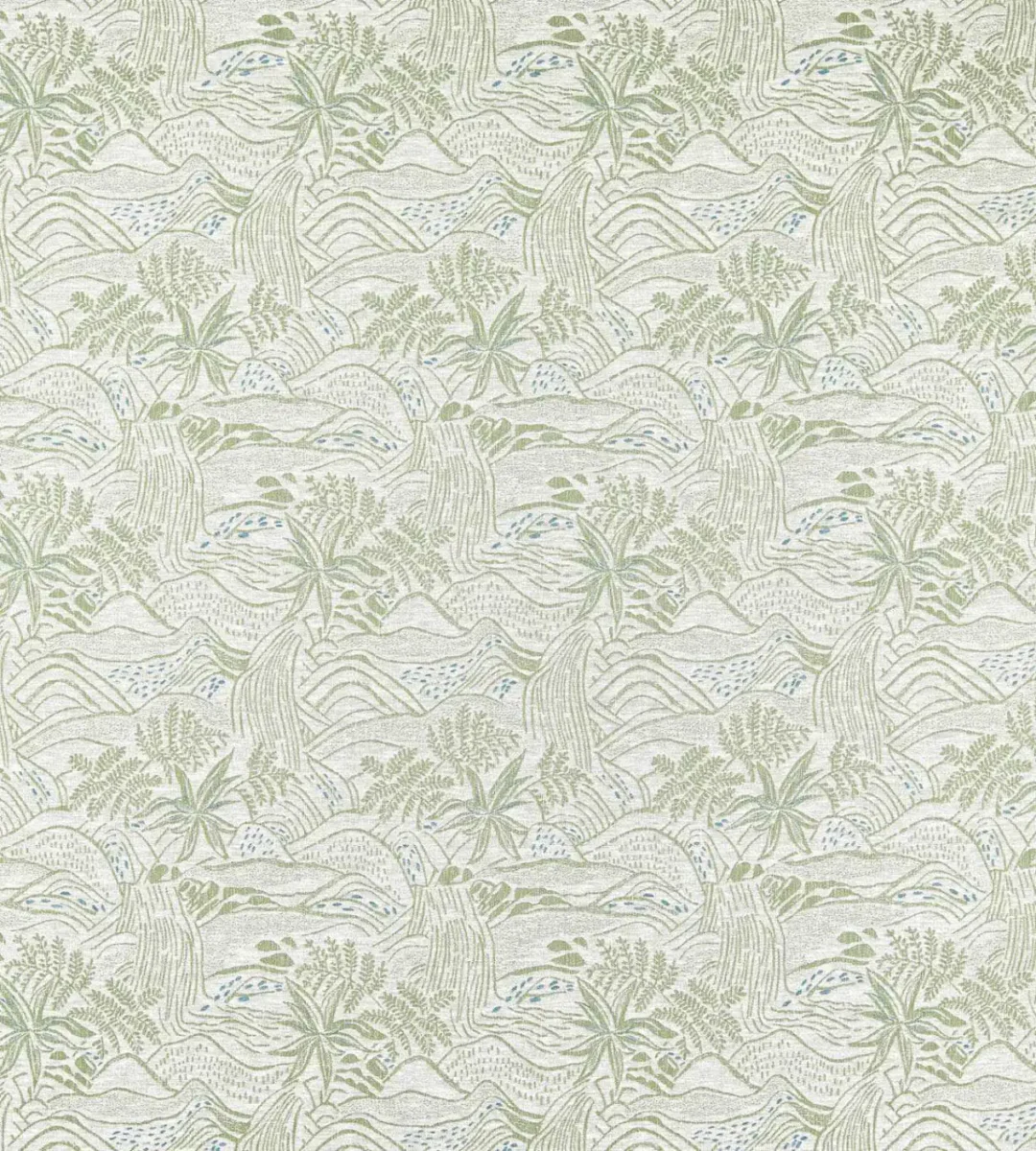 green botanical woven fabric from Scion