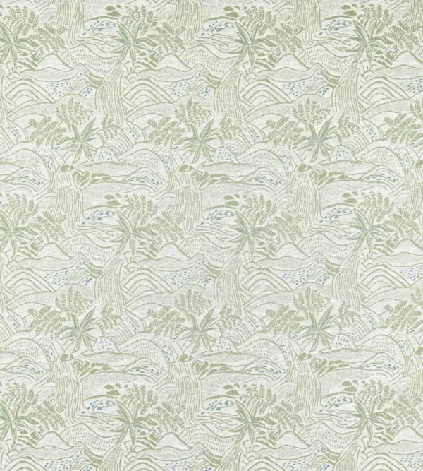 Falling Foss Weave Fabric - Seaglass by green botanical woven fabric from Scion
