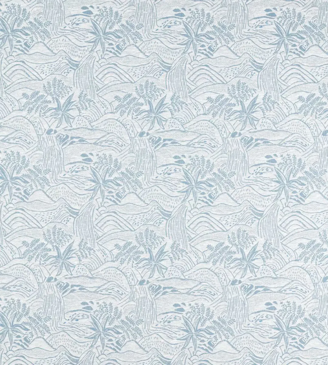 blue botanical woven fabric from Scion