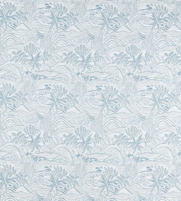 Falling Foss Weave Fabric - Mist by blue botanical woven fabric from Scion