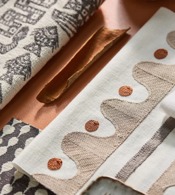Oakham Embroidery Fabric - Mushroom by Oakham Embroidery Fabric - Mushroom from
