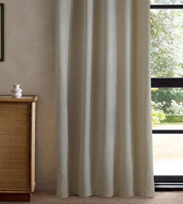 pink misc curtain with cabinets and window