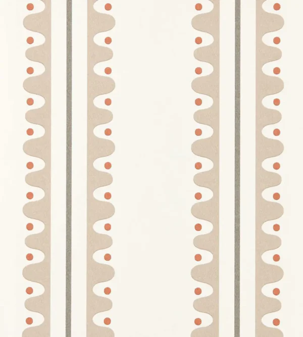 Oakham Wallpaper - Mushroom by brown striped wallpaper from scion