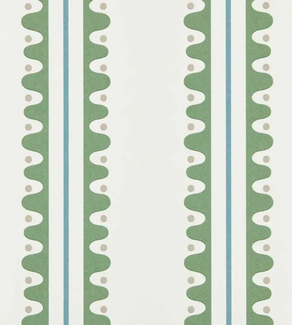 Oakham Wallpaper - Forest by green striped wallpaper from scion