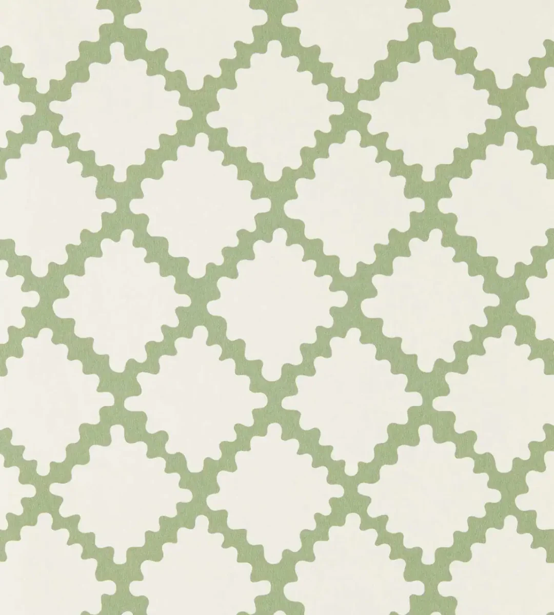 green geometric wallpaper from scion