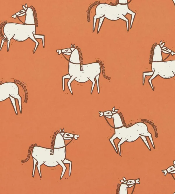 Canter Wallpaper - Brick by orange animal wallpaper from scion