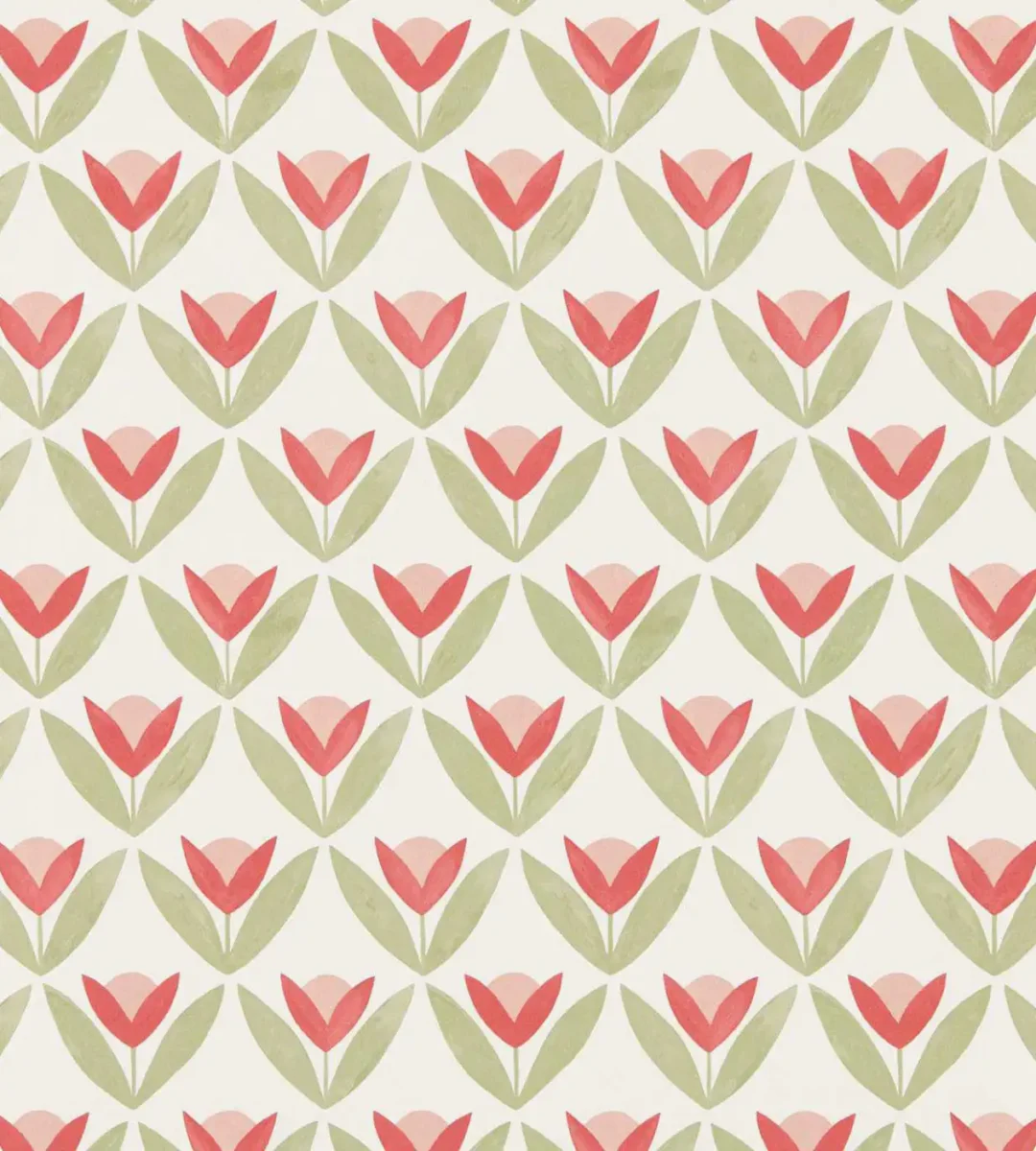 red botanical wallpaper from scion