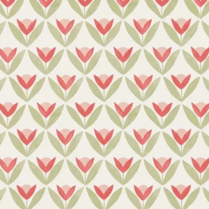 red botanical wallpaper from scion