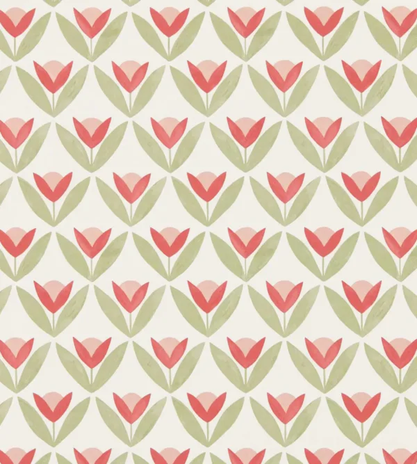 Tulip Trellis Wallpaper - Berry by red botanical wallpaper from scion
