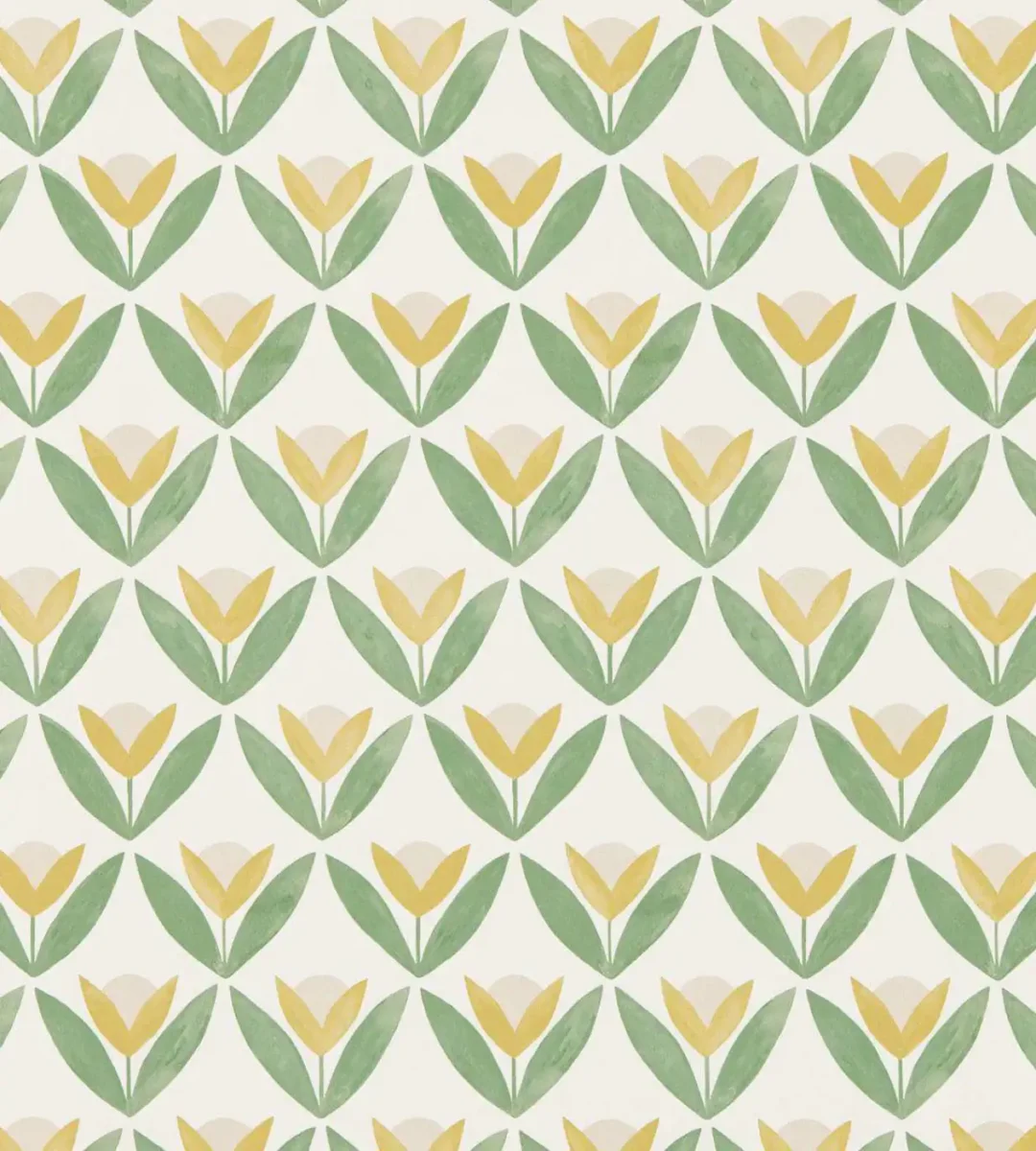 Tulip Trellis Wallpaper - Honey by yellow botanical wallpaper from scion