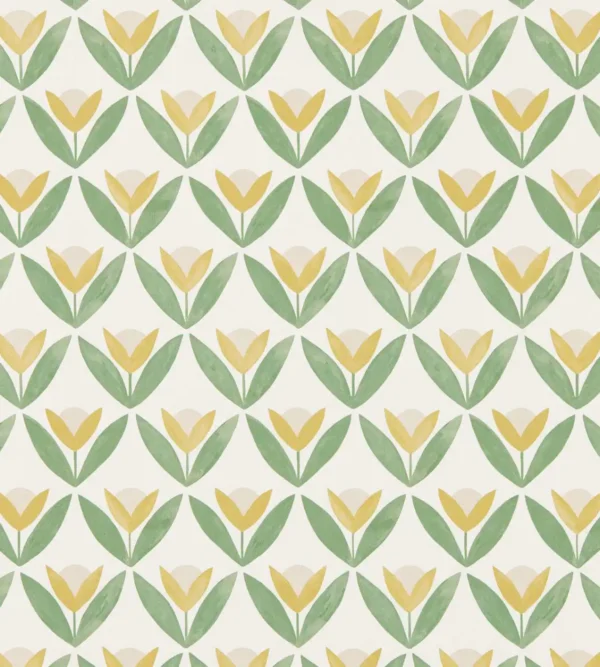 yellow botanical wallpaper from scion