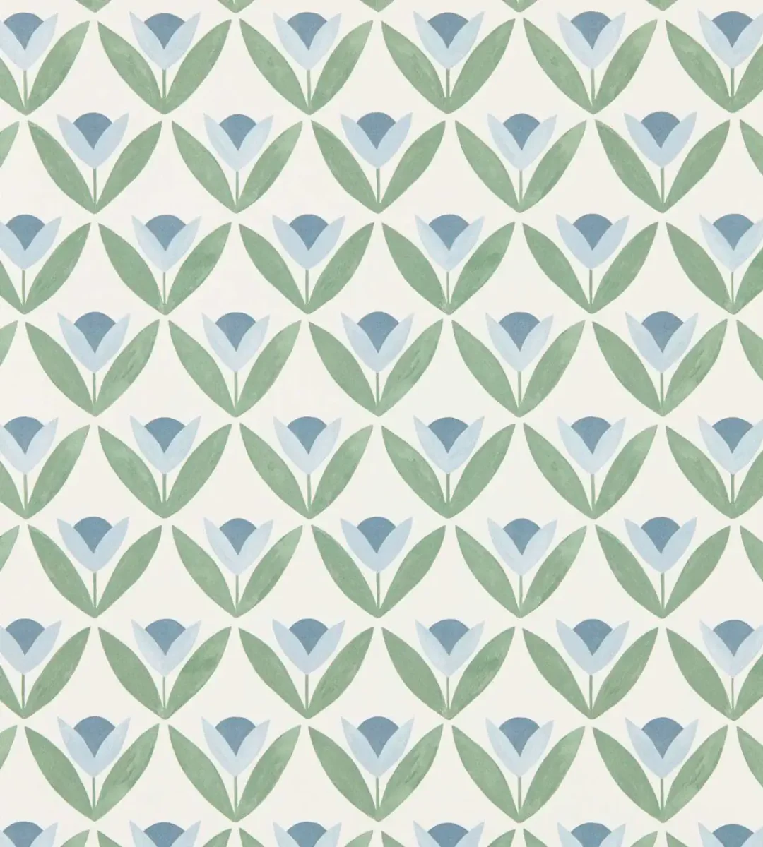 Tulip Trellis Wallpaper - Coast Blue by green botanical wallpaper from scion