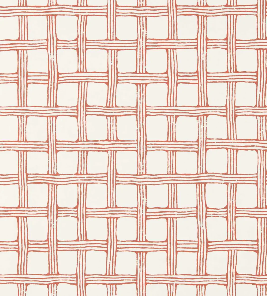 Fretwork Wallpaper - Ladybird Red by red checked wallpaper from scion