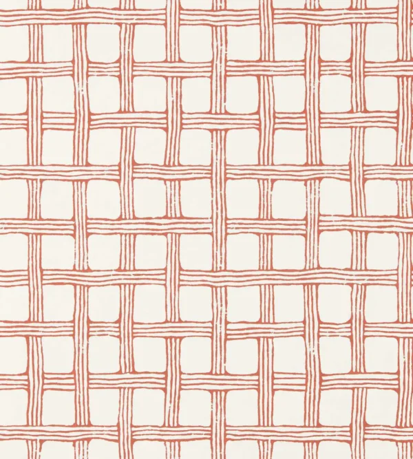 Fretwork Wallpaper - Ladybird Red by red checked wallpaper from scion