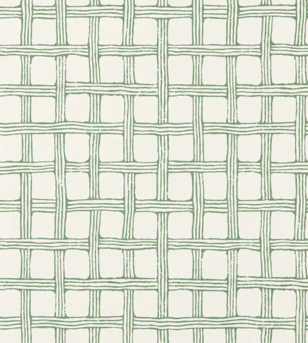 Fretwork Wallpaper - Forest by green checked wallpaper from scion