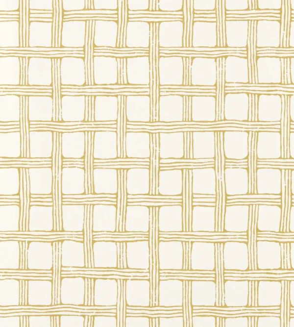 Fretwork Wallpaper - Honey by yellow checked wallpaper from scion