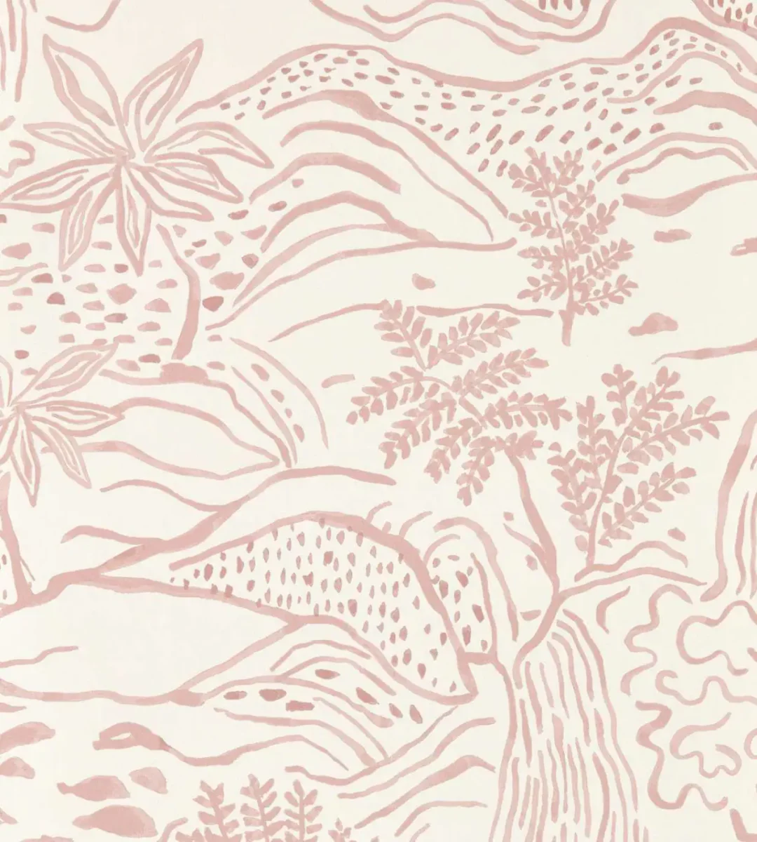 Falling Foss Wallpaper - Dusk Pink by pink botanical wallpaper from scion