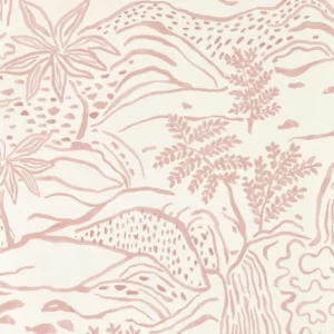 pink botanical wallpaper from scion