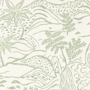 green botanical wallpaper from scion