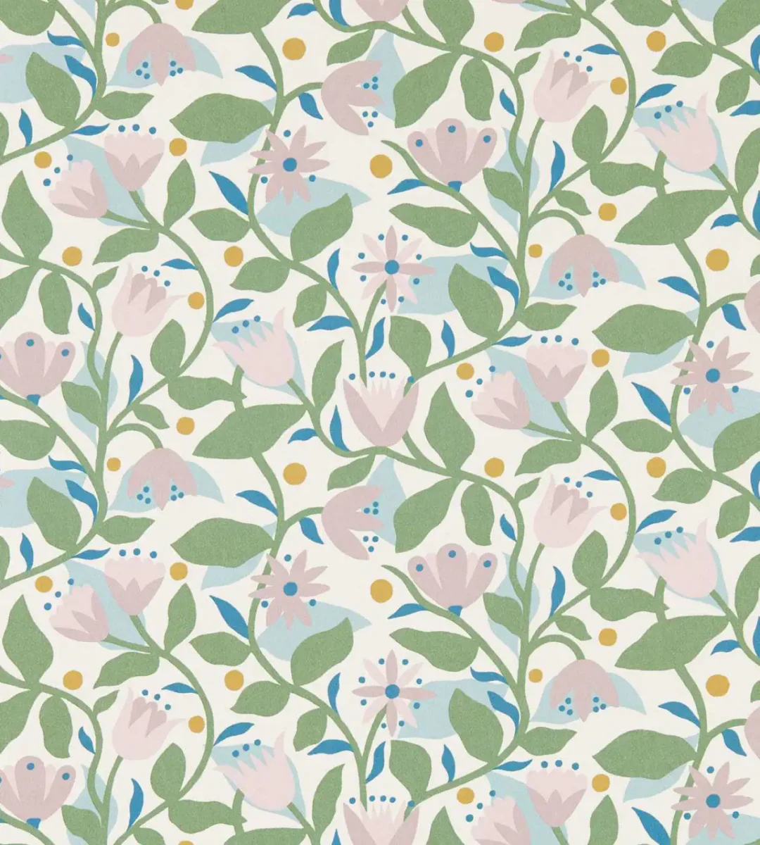 Dancing Daisies Wallpaper - Lilac by green botanical wallpaper from scion