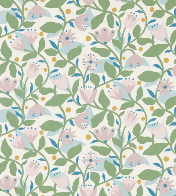 Dancing Daisies Wallpaper - Lilac by green botanical wallpaper from scion