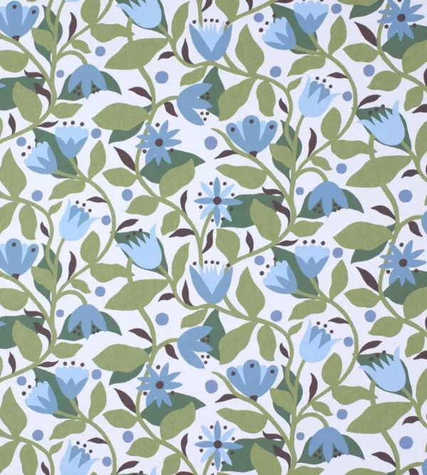 Dancing Daisies Wallpaper - Cornflower by blue botanical wallpaper from scion