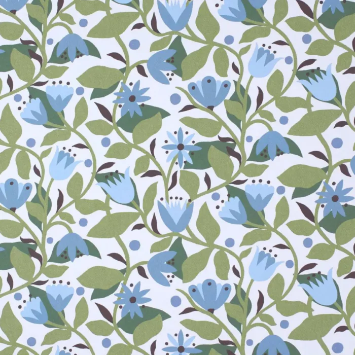 Dancing Daisies Wallpaper - Cornflower swatch