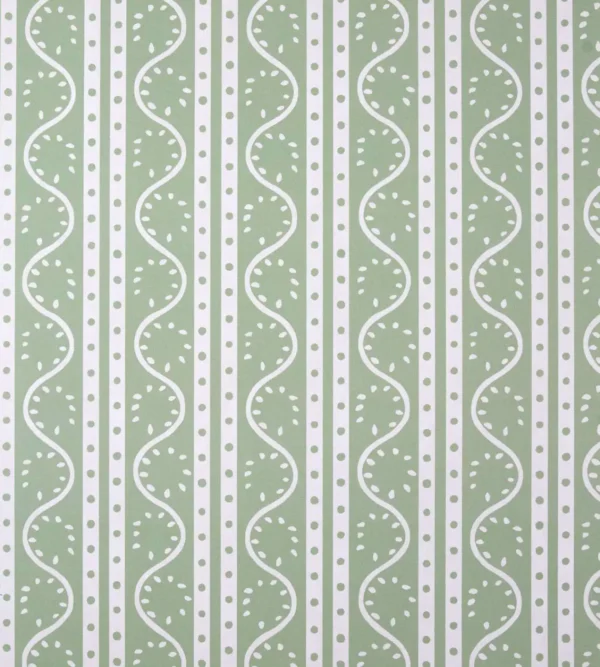 Split Pea Wallpaper - Sage by green striped wallpaper from scion