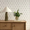 brown misc wallpaper and wall with cabinets and vases