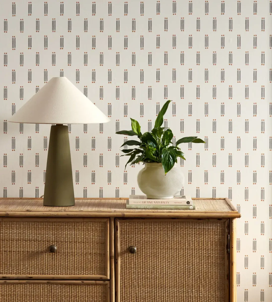Matchsticks Wallpaper - Slate by brown misc wallpaper and wall with cabinets and vases