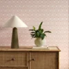 pink misc wallpaper and wall with cabinets and vases