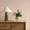 orange misc wallpaper and wall with cabinets and vases
