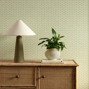 green misc wallpaper and wall with cabinets and vases